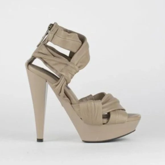 Burberry Leather Platform Sandals - Picture 1 of 9